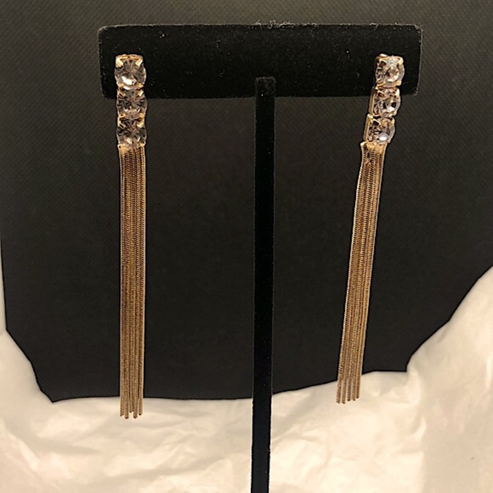Earrings tasseled. Jeweled.